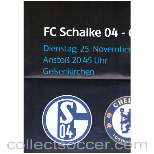 2014 - Schalke v Chelsea Official Rare Poster 25/11/2014