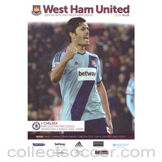 2015 West Ham United v Chelsea Official Football Programme