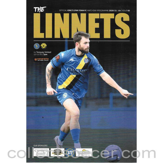 2020 - King's Lynn Town v Torquay United 12/12/2020 Football Programme