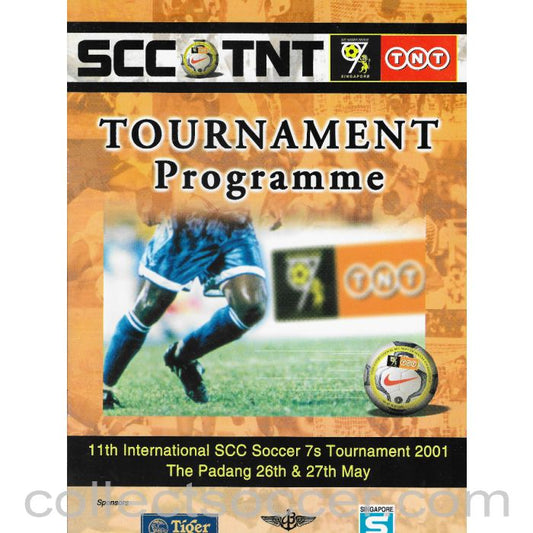 2001 Official Programme Soccer 7's  - Fulham, Leicester, Sydney FC  includes Masters Played in Singapore