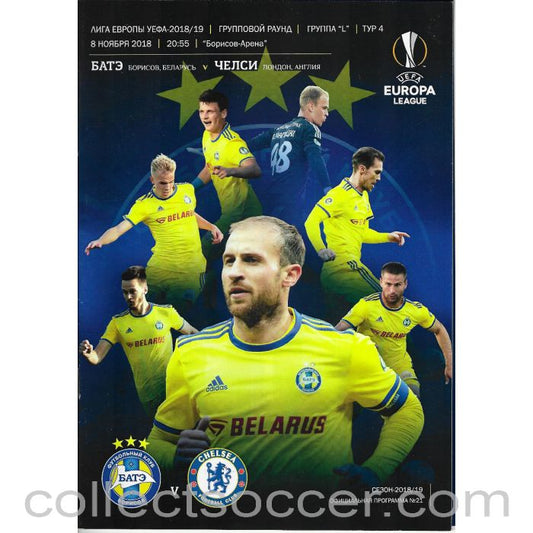 2018 - Official Programme Bate Borisov v Chelsea UEFA Europa League 8/11/2018