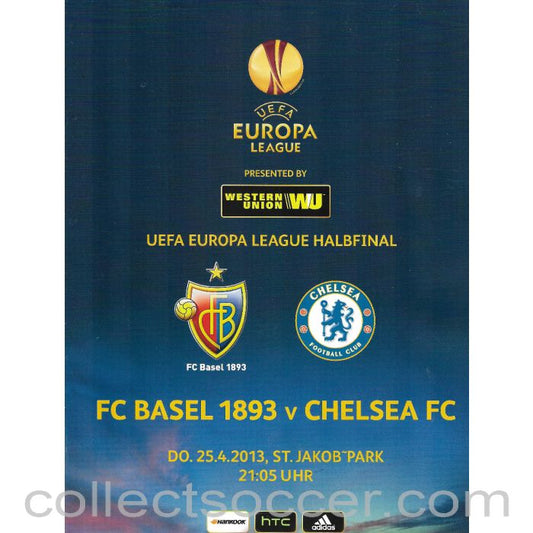 2013 - Basel V Chelsea 25/4/2013 Europa League Semi Final Official Programme