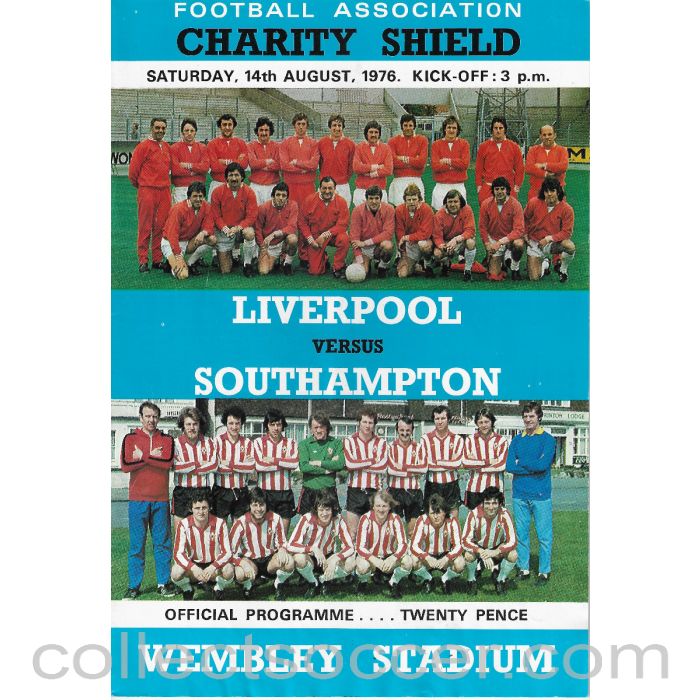 1976 Charity Shield Official Programme Liverpool v Southampton