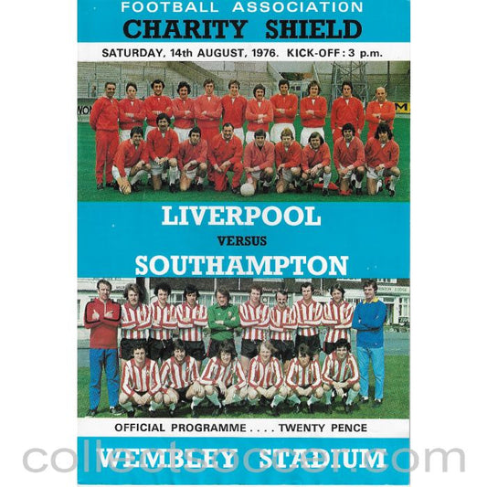 1976 Charity Shield Official Programme Liverpool v Southampton