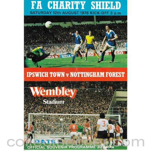 1978 Charity Shield Official Programme Ipswich Town v Nottingham Forest