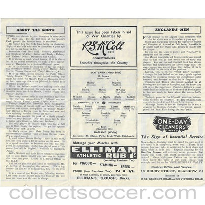 1945 - Scotland v England Official Programme 14/4/1945