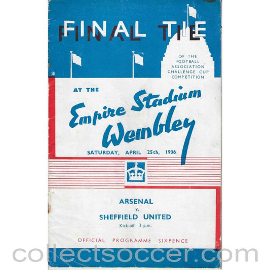 1936 FA Cup Final Programme Arsenal v Sheffield United