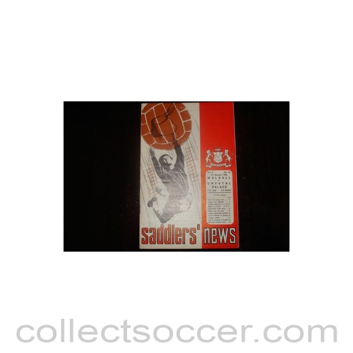 1968 - Walsall v Crystal Palace official programme 27/01/1968