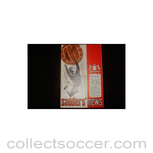 1968 - Walsall v Crystal Palace official programme 27/01/1968