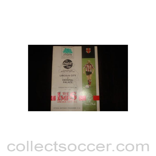 1992 - Lincoln City v Crystal Palace official programme 06/10/1992