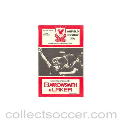 1978 - Liverpool v Norwich City official programme Season 1978-1979 no date of the match
