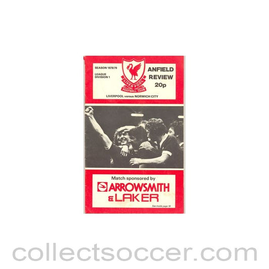 1978 - Liverpool v Norwich City official programme Season 1978-1979 no date of the match