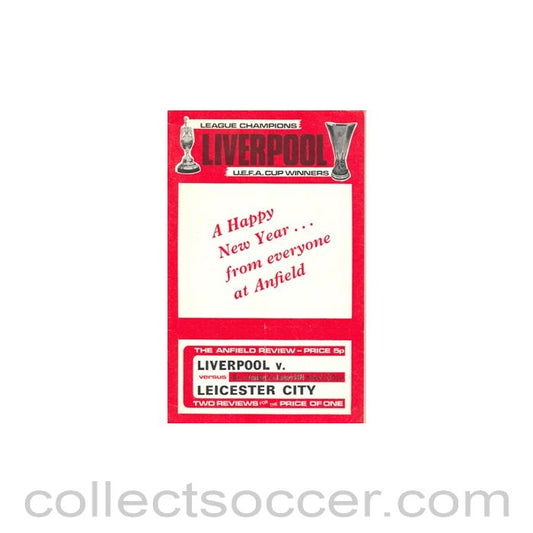 1974 - Liverpool v Leicester City official programme 01/01/1974