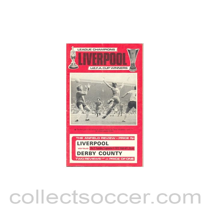 1973 - Liverpool v Derby County official programme 1973