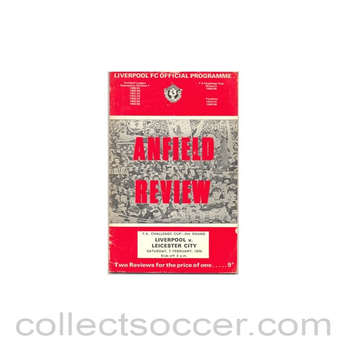 1970 - Liverpool v Leicester City official programme 07/02/1970