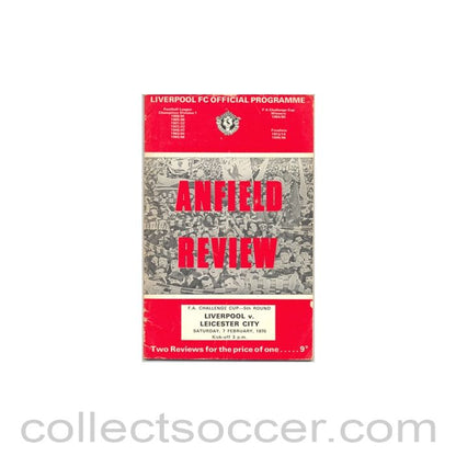 1970 - Liverpool v Leicester City official programme 07/02/1970