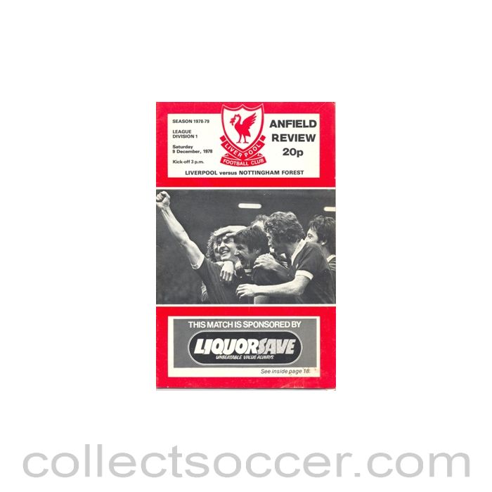 1978 - Liverpool v Nottingham Forest official programme 09/12/1978