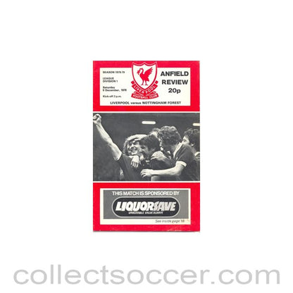1978 - Liverpool v Nottingham Forest official programme 09/12/1978