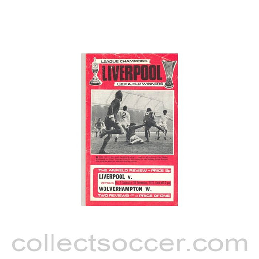 1973 - Liverpool v Wolverhampton W. official programme 10/11/1973