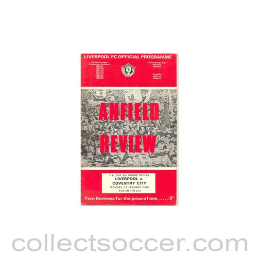 1970 - Liverpool v Coventry City official programme 12/01/1970