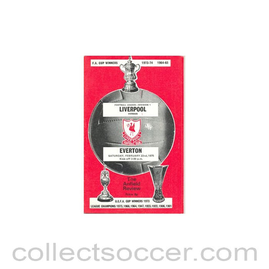 1975 - Liverpool v Everton official programme 22/02/1975