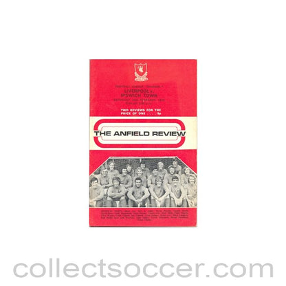 1973 - Liverpool v Ipswich Town official programme 24/02/1973