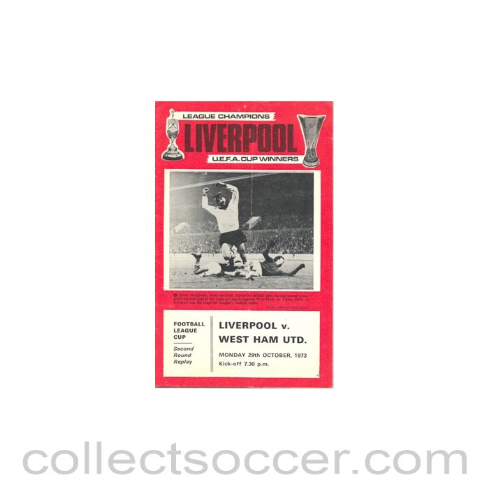 1973 - Liverpool v West Ham United official programme29/10/1973