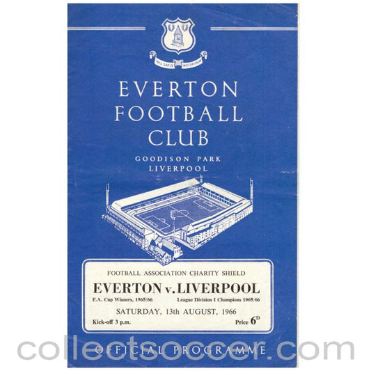 1966 Charity Shield  Everton v Liverpool Official Programme
