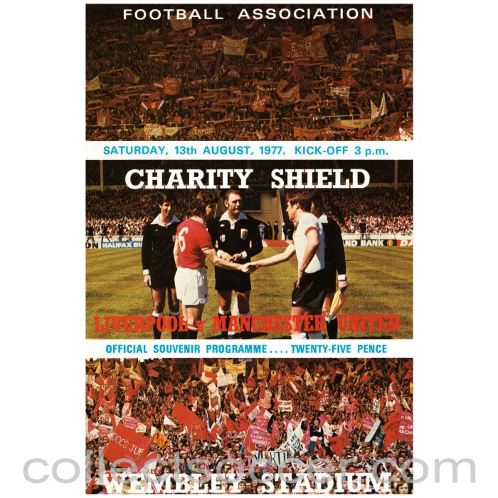 1977 Charity Shield Official Programme Liverpool v Manchester United