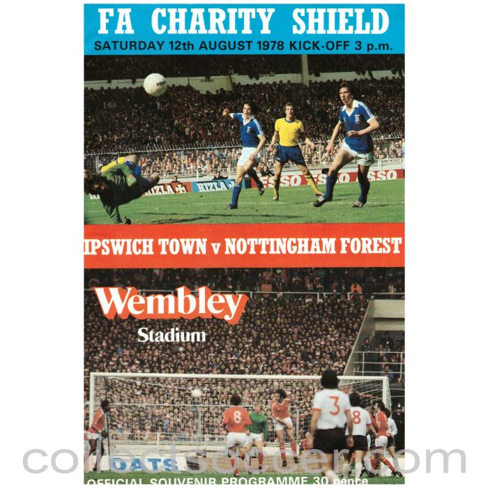1978 Charity Shield Official Programme Ipswich v Nottingham Forest