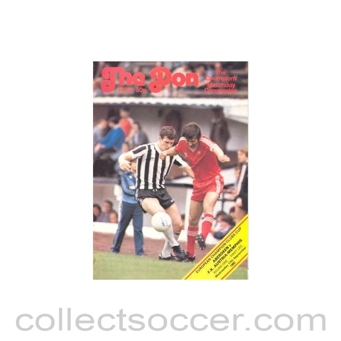 1980 - Aberdeen v Austria Memphis official programme 17/09/1980 European Cup