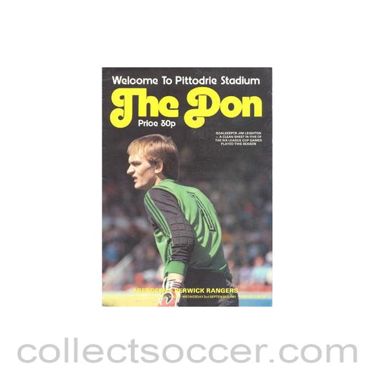 1981 - Aberdeen v Berwick Rangers official programme 02/09/1981 Scottish League