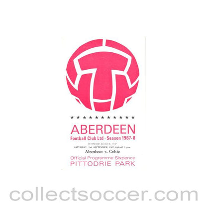 1967 - Aberdeen v Celtic official programme 02/09/1967 Scottish League