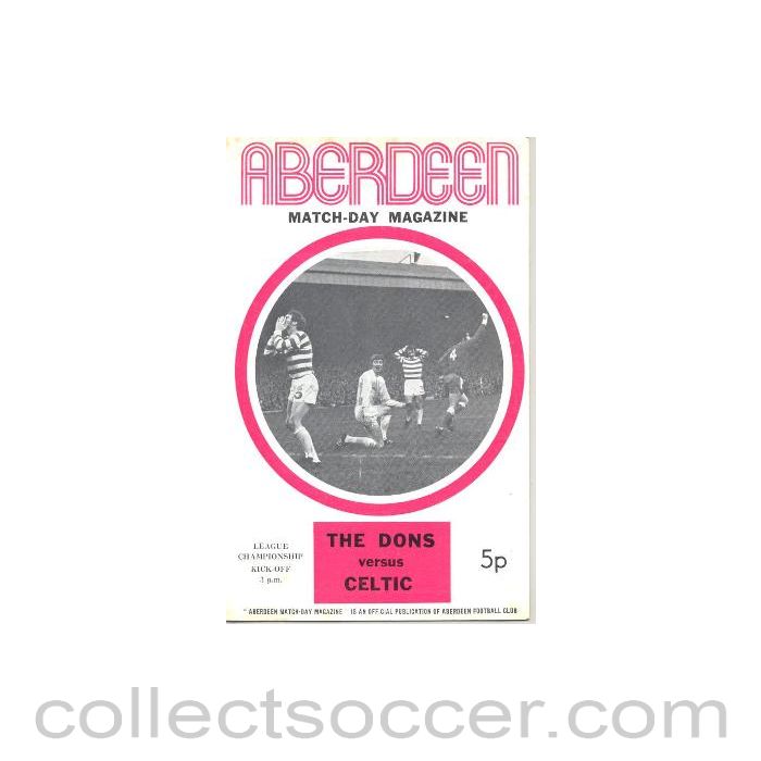 1972 - Aberdeen v Celtic official programme 11/03/1972