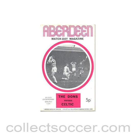 1972 - Aberdeen v Celtic official programme 11/03/1972