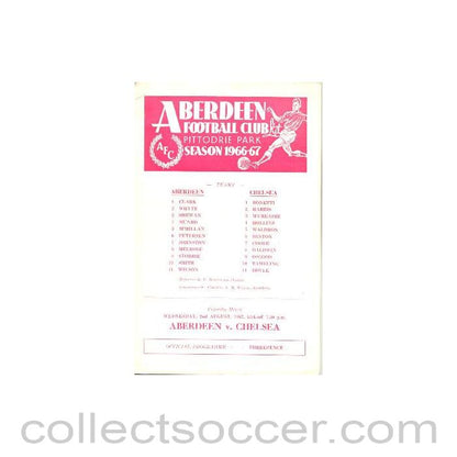 1967 - Aberdeen vChelsea official programme 02/08/1967