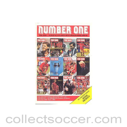 1985 - Aberdeen v Dumbarton official programme 20/04/1985