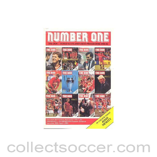 1985 - Aberdeen v Dumbarton official programme 20/04/1985