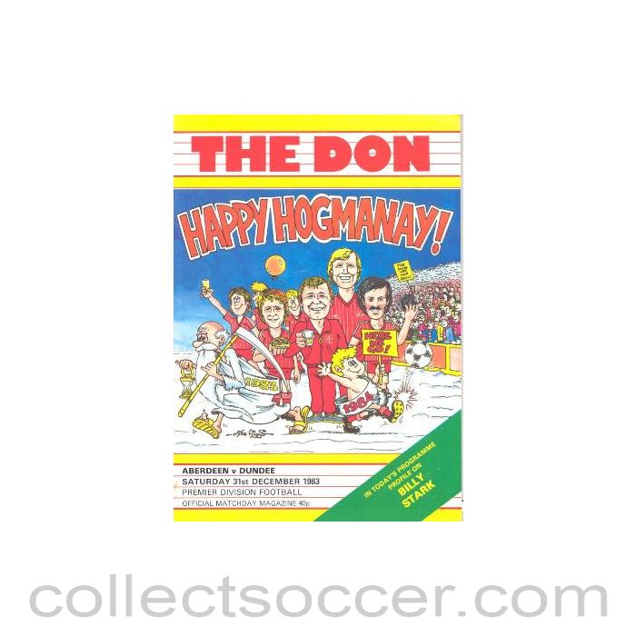 1983 - Aberdeen v Dundee official programme 31/12/1983 Premier Division