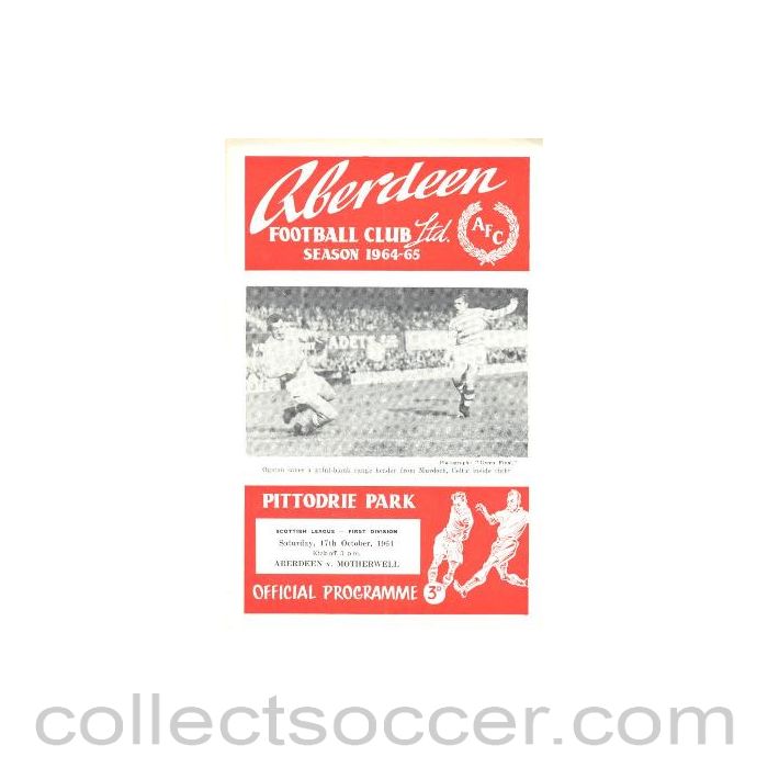 1964 - Aberdeen v Motherwell official programme 17/10/1964