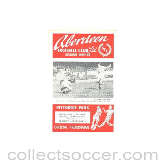1964 - Aberdeen v Motherwell official programme 17/10/1964