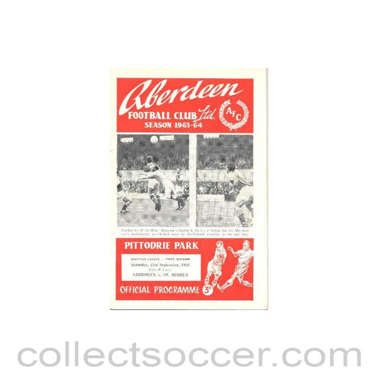 1963 - Aberdeen v St. Mirren official programme 21/09/1963