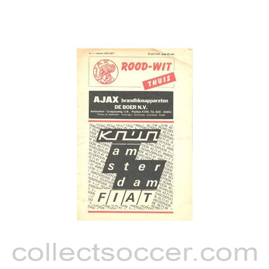 1970 - Ajax vChelsea official programme 26/07/1970 in Dutch
