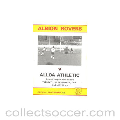 1979 - Albion Rovers v Alloa Athletic official programme 11/09/1979