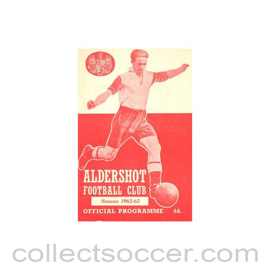1962 - Aldershot Town v Darlington official programme 15/12/1962 Football League