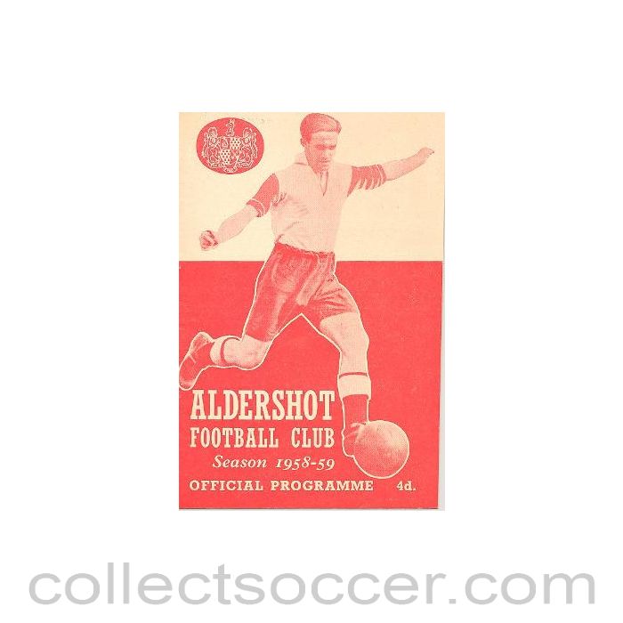 1958 - Aldershot Town v Workington official programme 29/11/1958