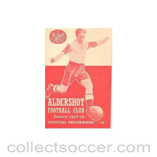 1958 - Aldershot Town v Workington official programme 29/11/1958