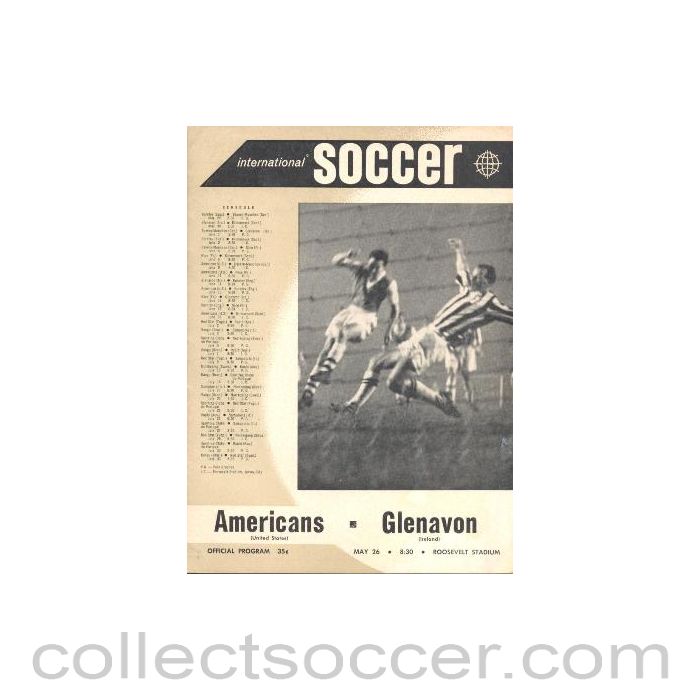 1960 - Americans v Glenavon, Ireland official programme of Season 1960-1961, played in the USA