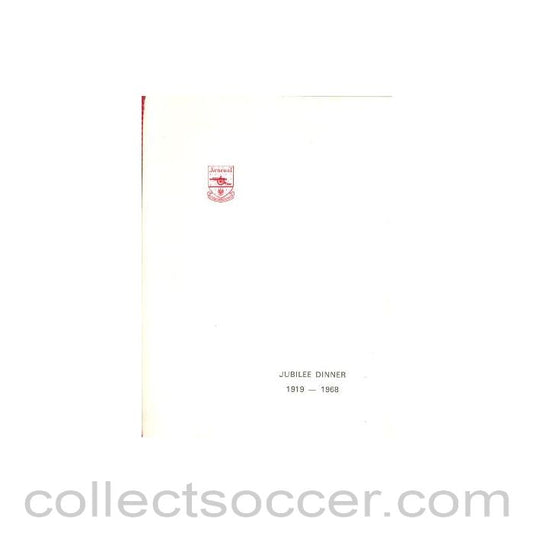 1968 - Arsenal - Dinner & Cabaret to The Honorary Stewards of Arsenal FC jubilee 1919-1968 menu with ribbon 10/12/1968
