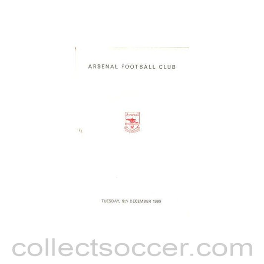 1969 - Arsenal - Dinner & Cabaret to The Honorary Stewards of Arsenal FC menu with ribbon 09/12/1969